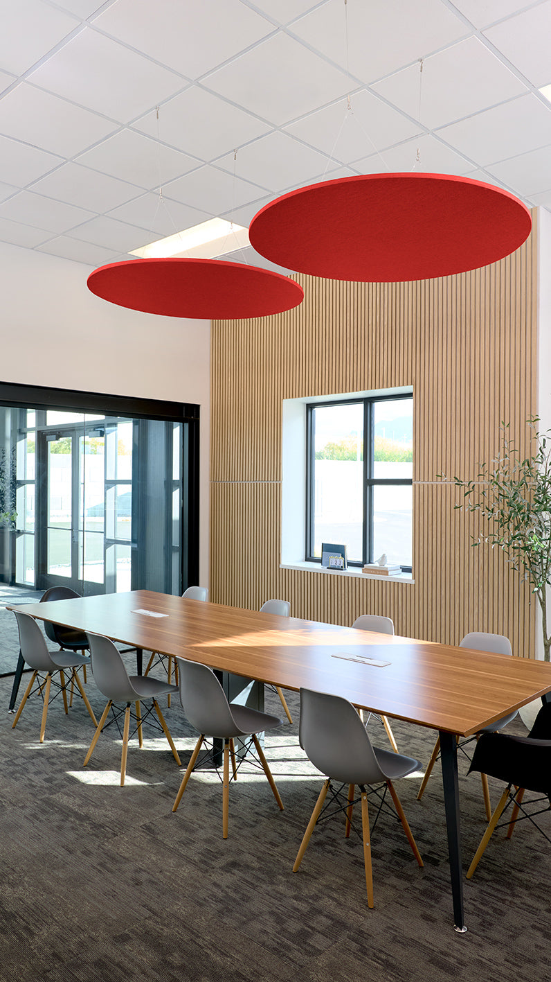 Acoustic Flat Ceiling Clouds in Conference Room