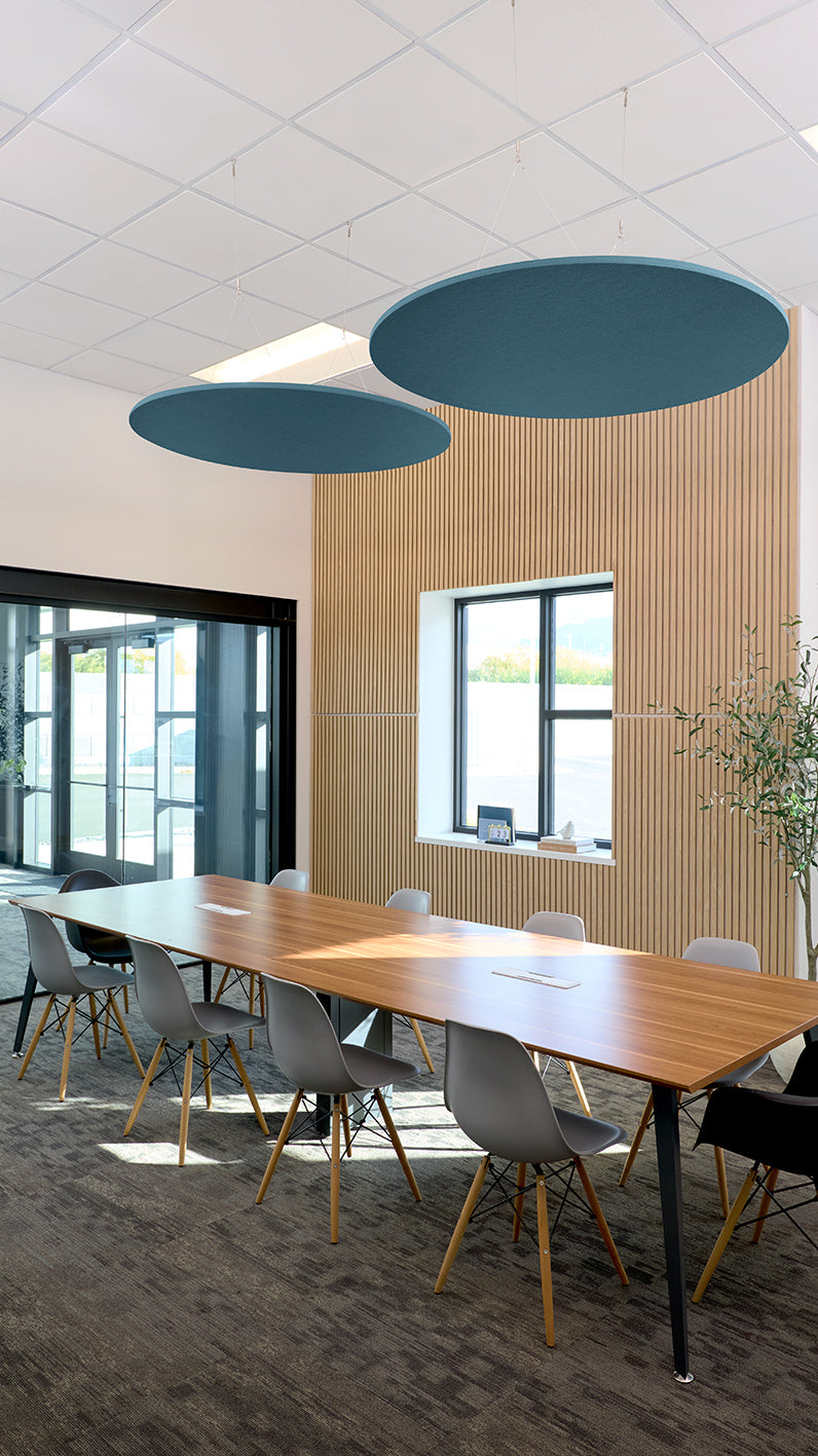 Acoustic Flat Ceiling Clouds in Conference Room