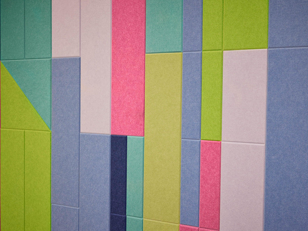 Colorful geometric pattern on a textured surface