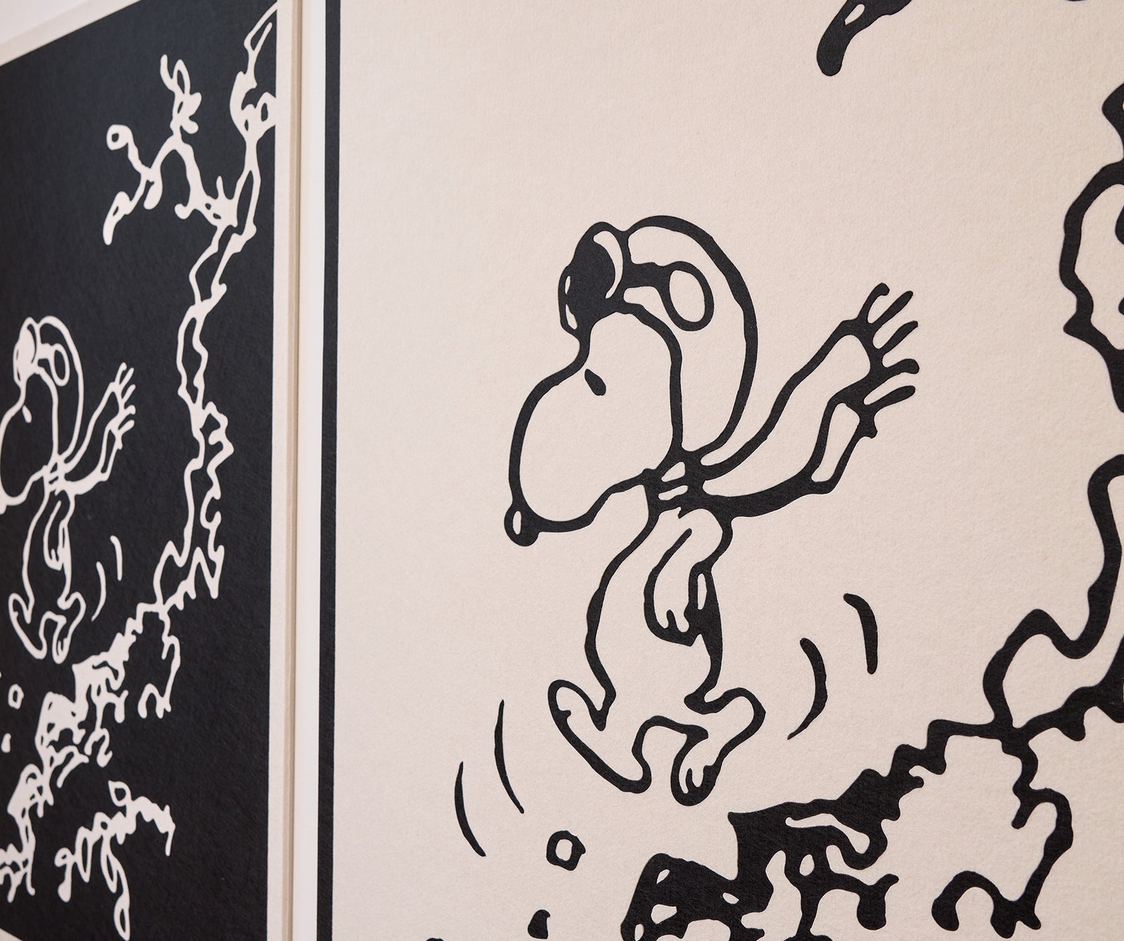 Snoopy on Hill Felt Art on a Wall