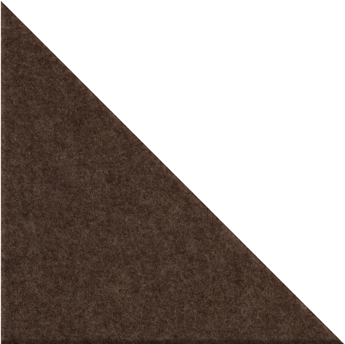 Brown right-angle triangle tile with textured surface.