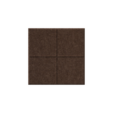 Four square dark brown felt or fabric panels arranged in a 2x2 grid on a plain white background.