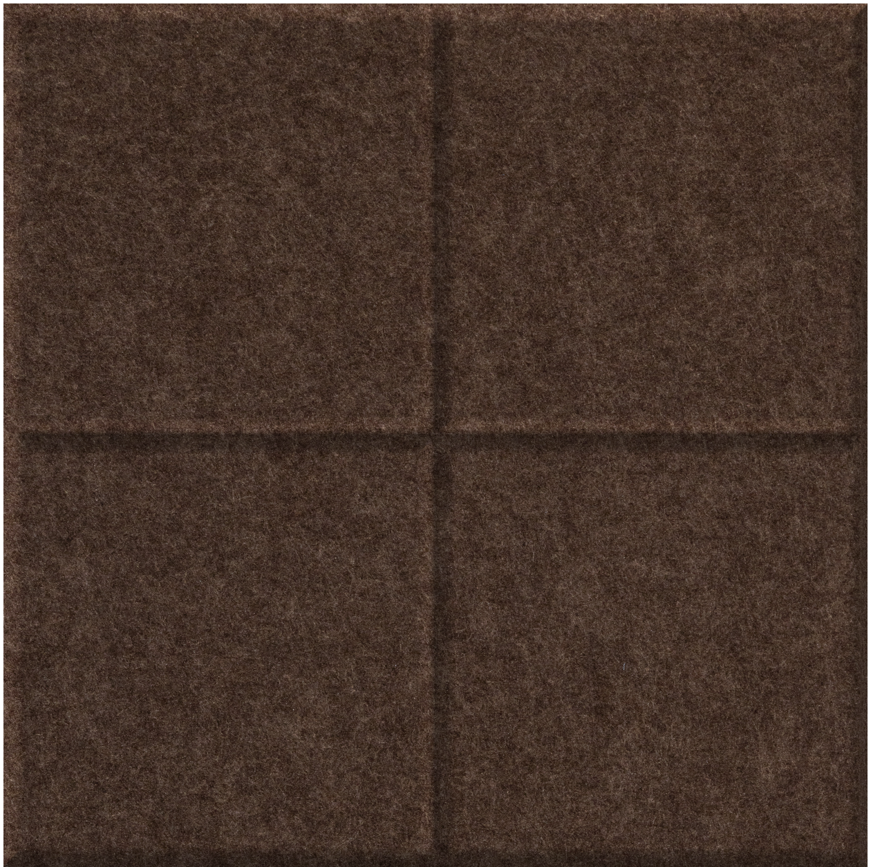 Brown textured tile divided into four equal squares with raised grid lines separating each section.