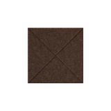 A square brown textured material swatch with stitched diagonal lines forming an X pattern, centered on a plain white background.