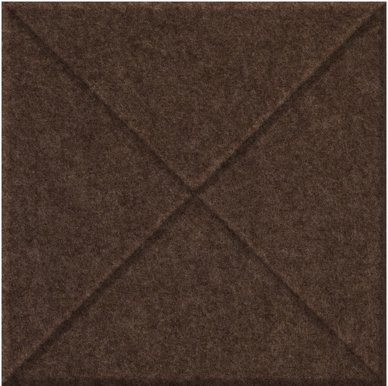 Brown tile with diagonal cross pattern and textured surface.