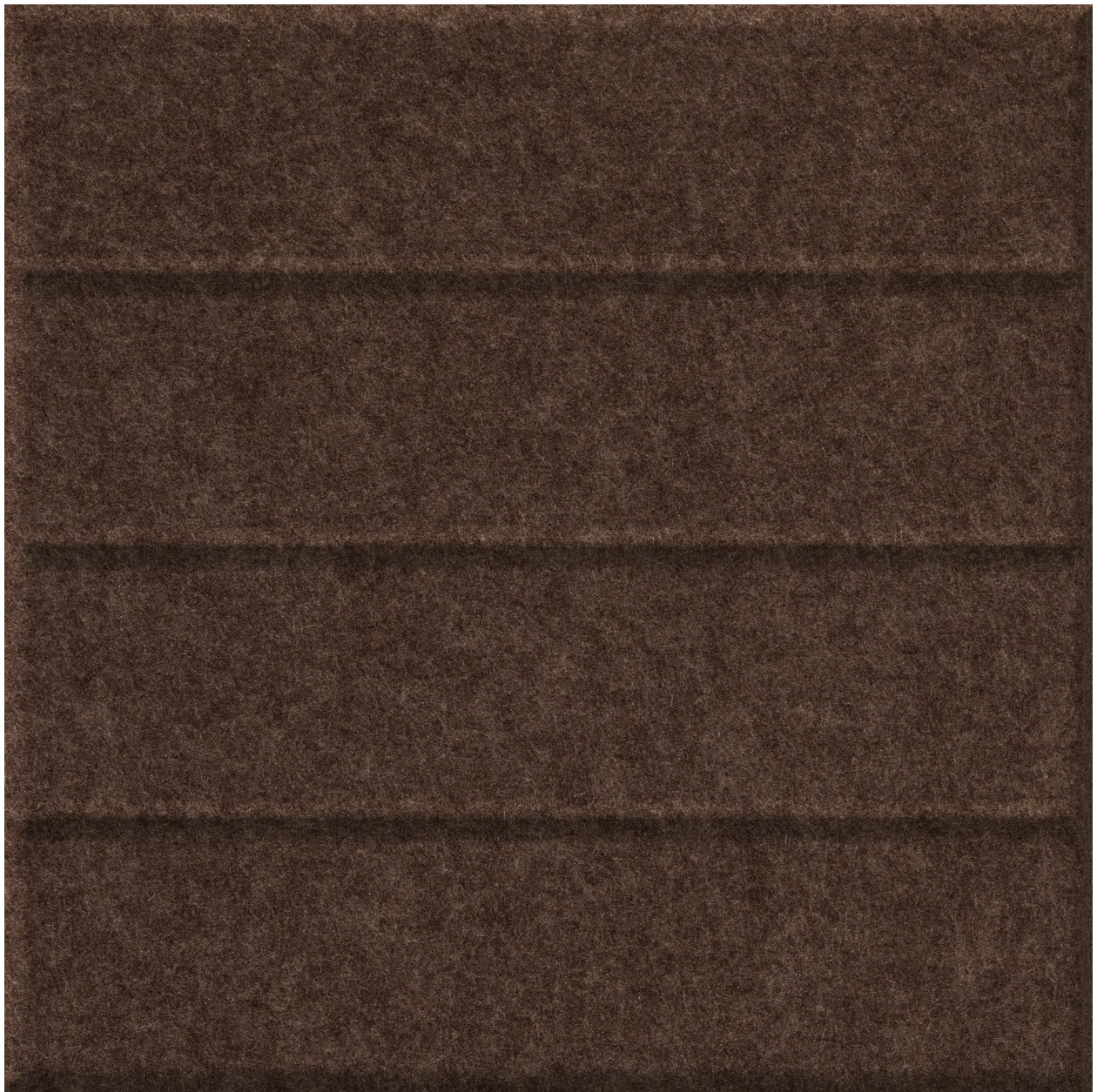 Brown tile with horizontal line divisions creating a textured, matte surface.
