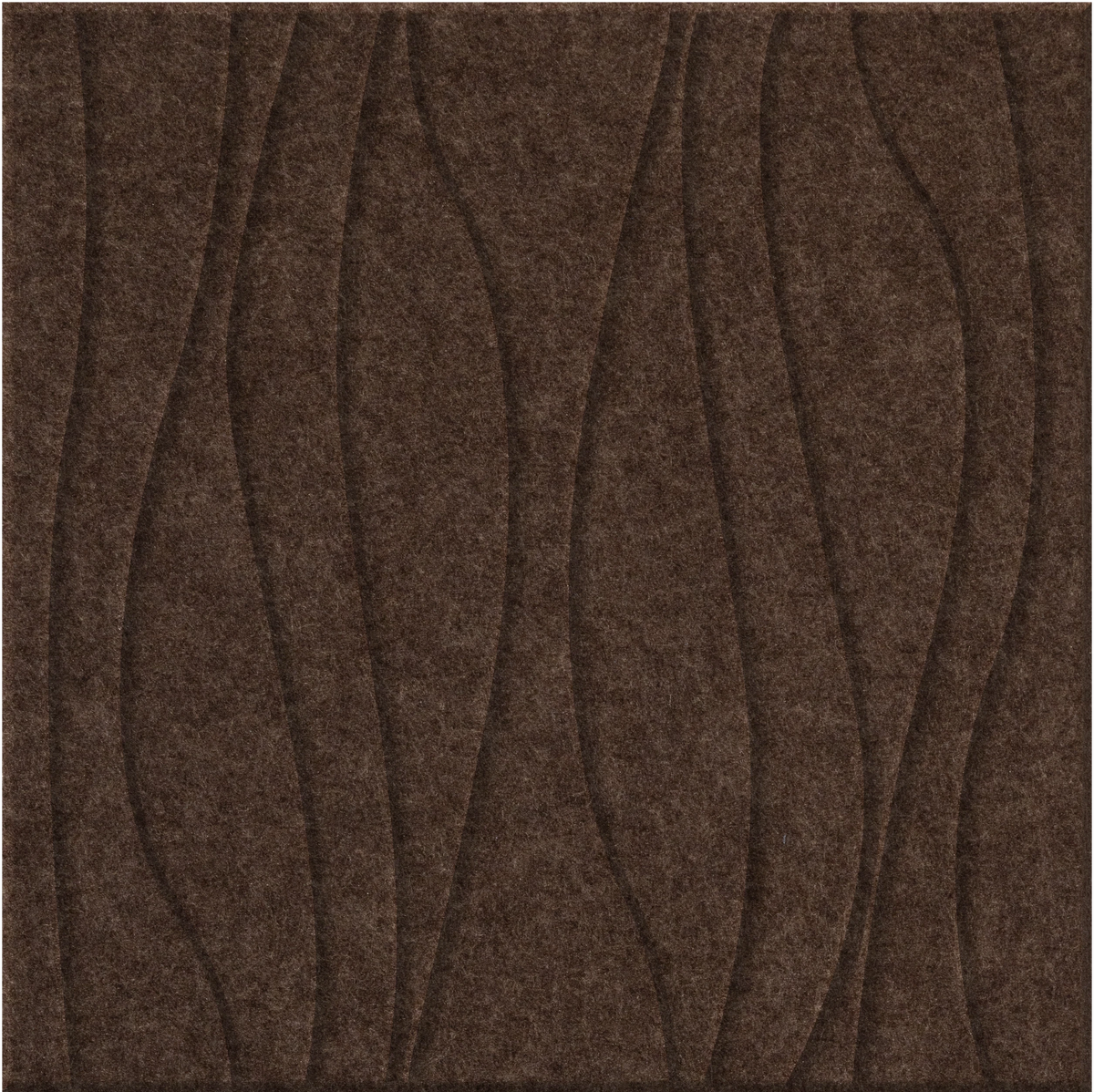 Cocoa 9mm Engraved River felt sample with wavy vertical grooves