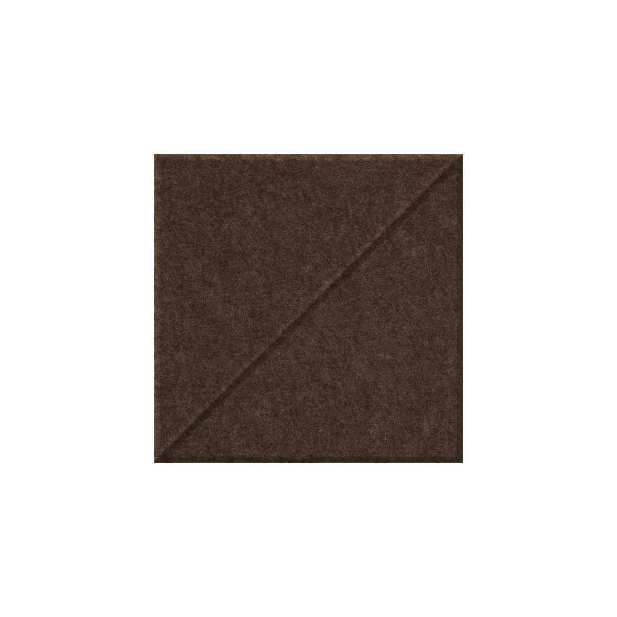 A square brown textured material swatch with a diagonal seam, centered on a plain white background.