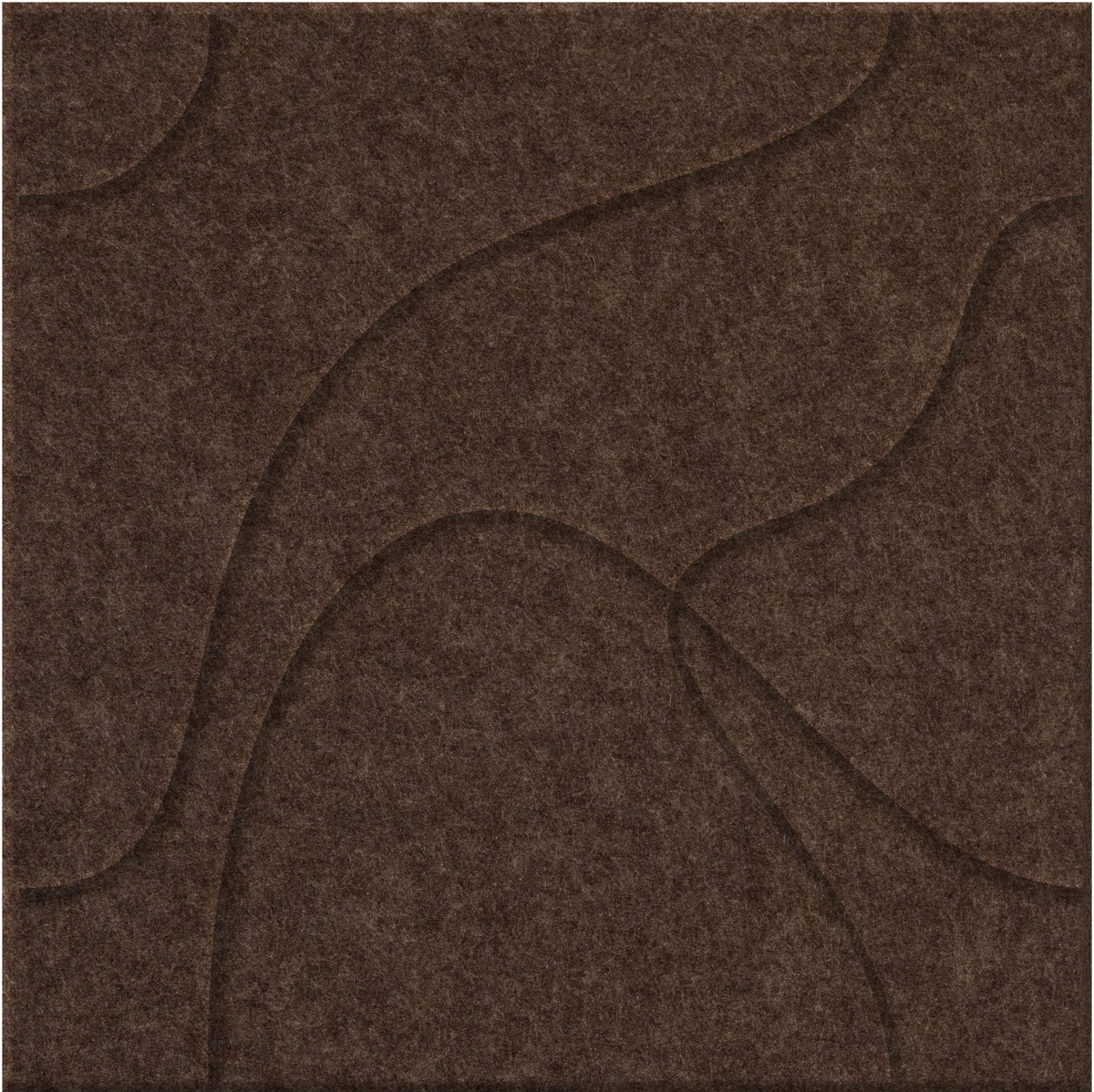 Cocoa 9mm Engraved Topo felt sample with flowing topographic line grooves
