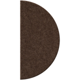 A dark brown semi-circular felt or carpet sample shown on a plain white background.