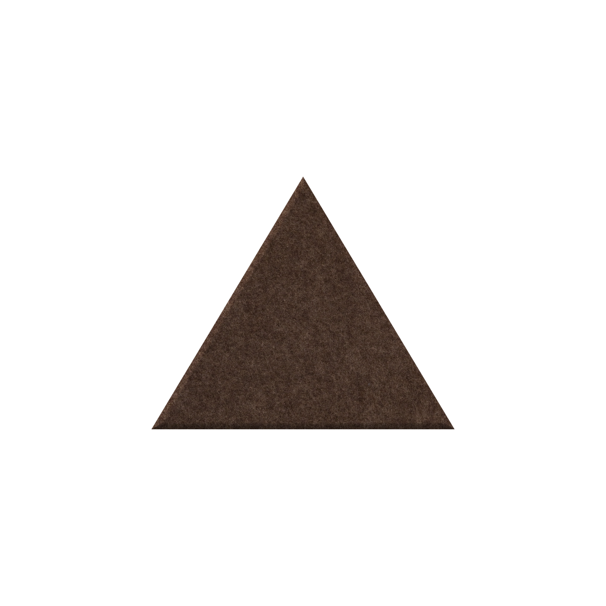 A dark brown textured triangle centered on a plain white background.