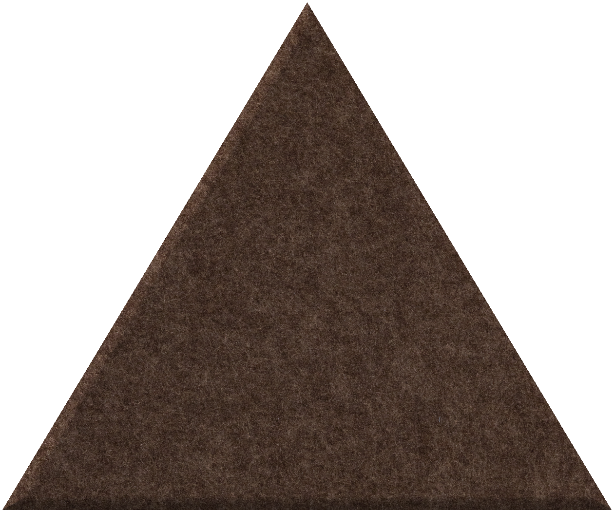 Dark brown triangle tile with textured surface.