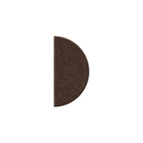 A dark brown, semi-circular textured pad or insert shown on a plain white background.