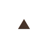 A small centered dark brown textured triangle on a plain white background.