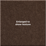 A square brown textured material swatch with the centered text 'Enlarged to show texture' in white, shown on a white background.
