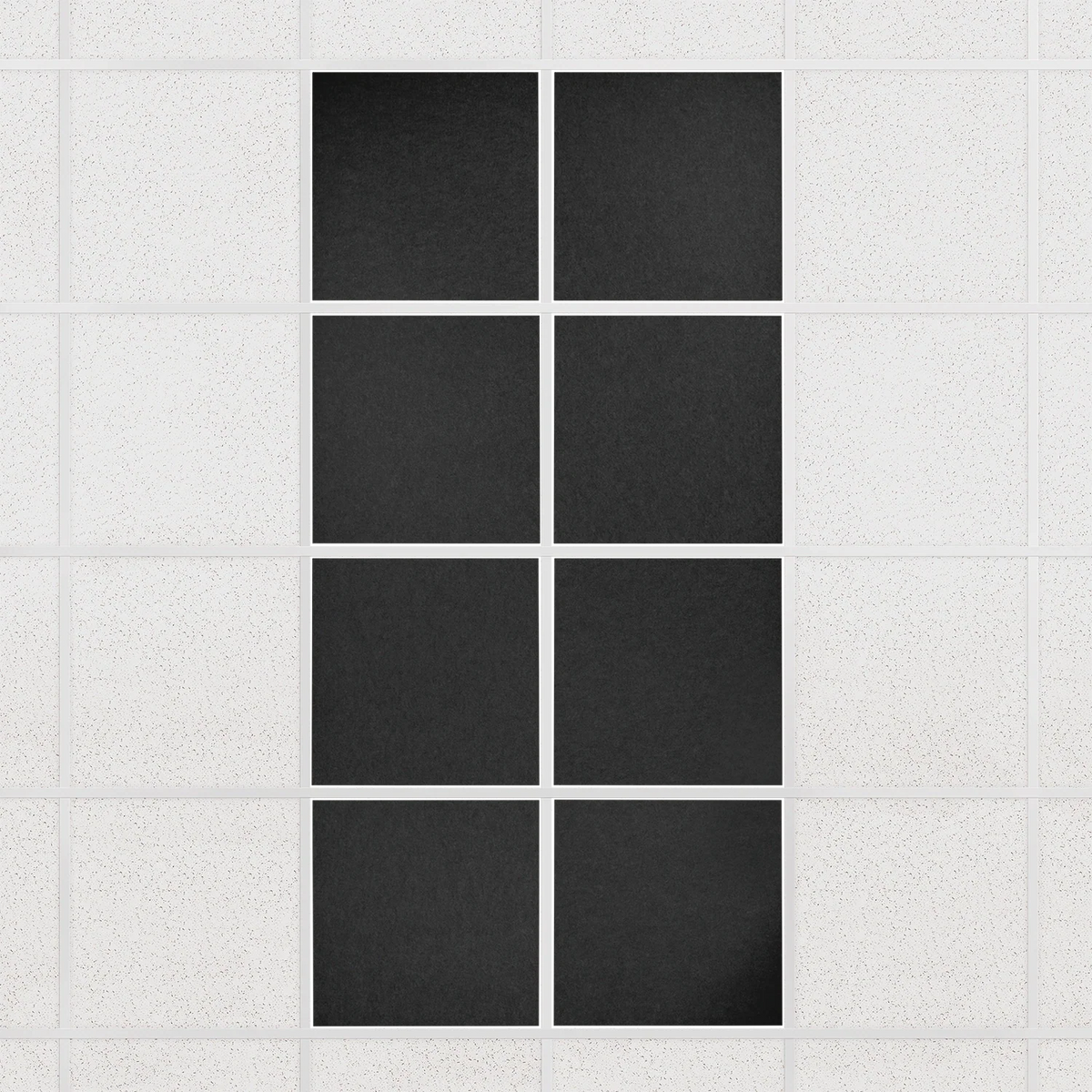 Colorblock felt drop ceiling tiles in solid Cast, set of 8 in a 2 x 4 layout