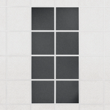 Colorblock felt drop ceiling tiles in solid Mineral, set of 8 in a 2 x 4 layout