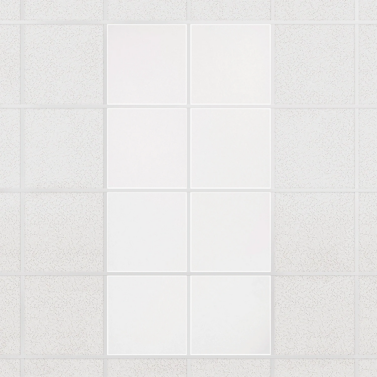 Colorblock felt drop ceiling tiles in solid Zinc, set of 8 in a 2 x 4 layout
