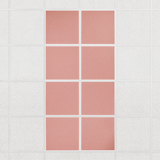 Colorblock felt drop ceiling tiles in solid Coral, set of 8 in a 2 x 4 layout