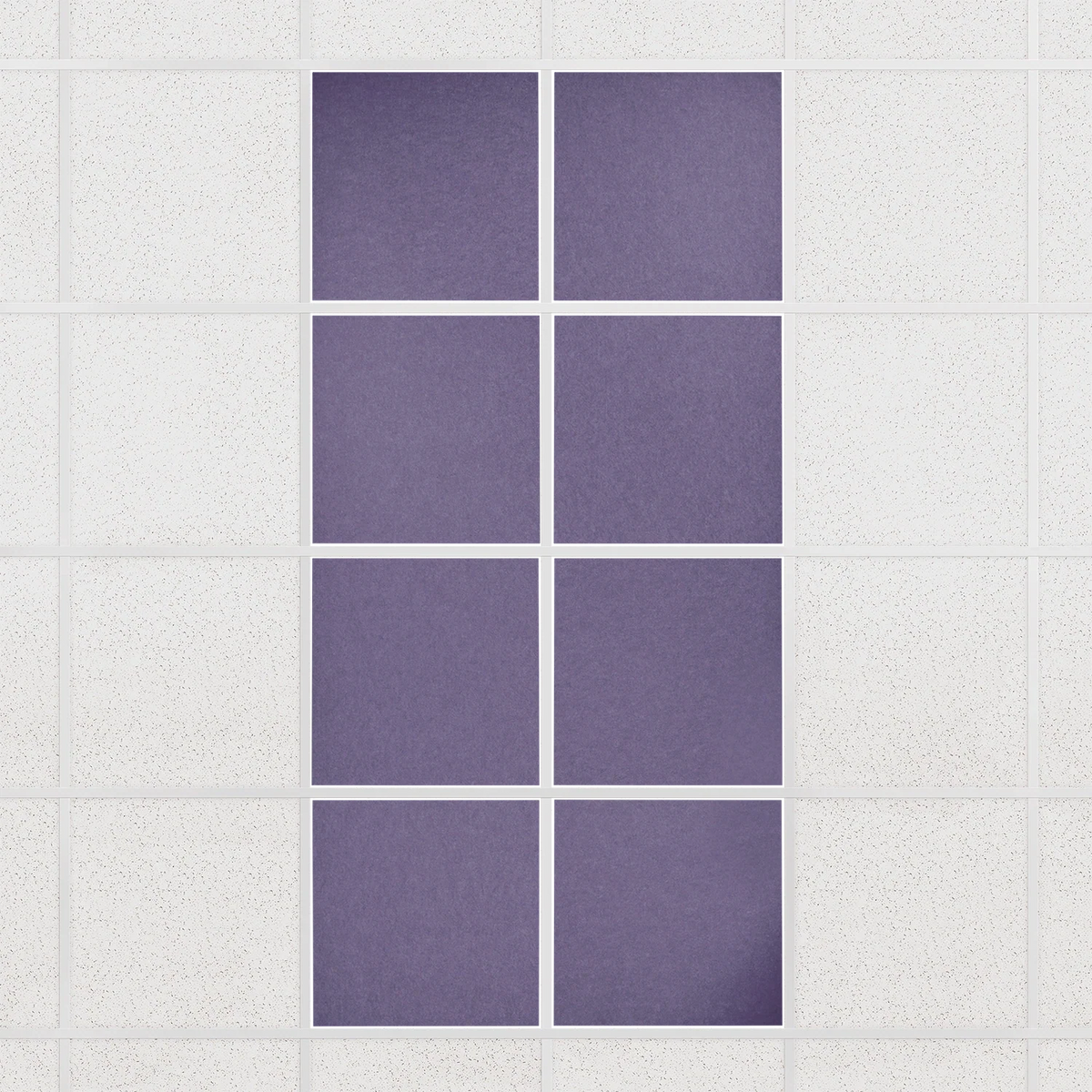 Colorblock felt drop ceiling tiles in solid Wisteria, set of 8 in a 2 x 4 layout