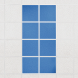 Colorblock felt drop ceiling tiles in solid Cayman, set of 8 in a 2 x 4 layout