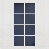 Colorblock felt drop ceiling tiles in solid Indigo, set of 8 in a 2 x 4 layout