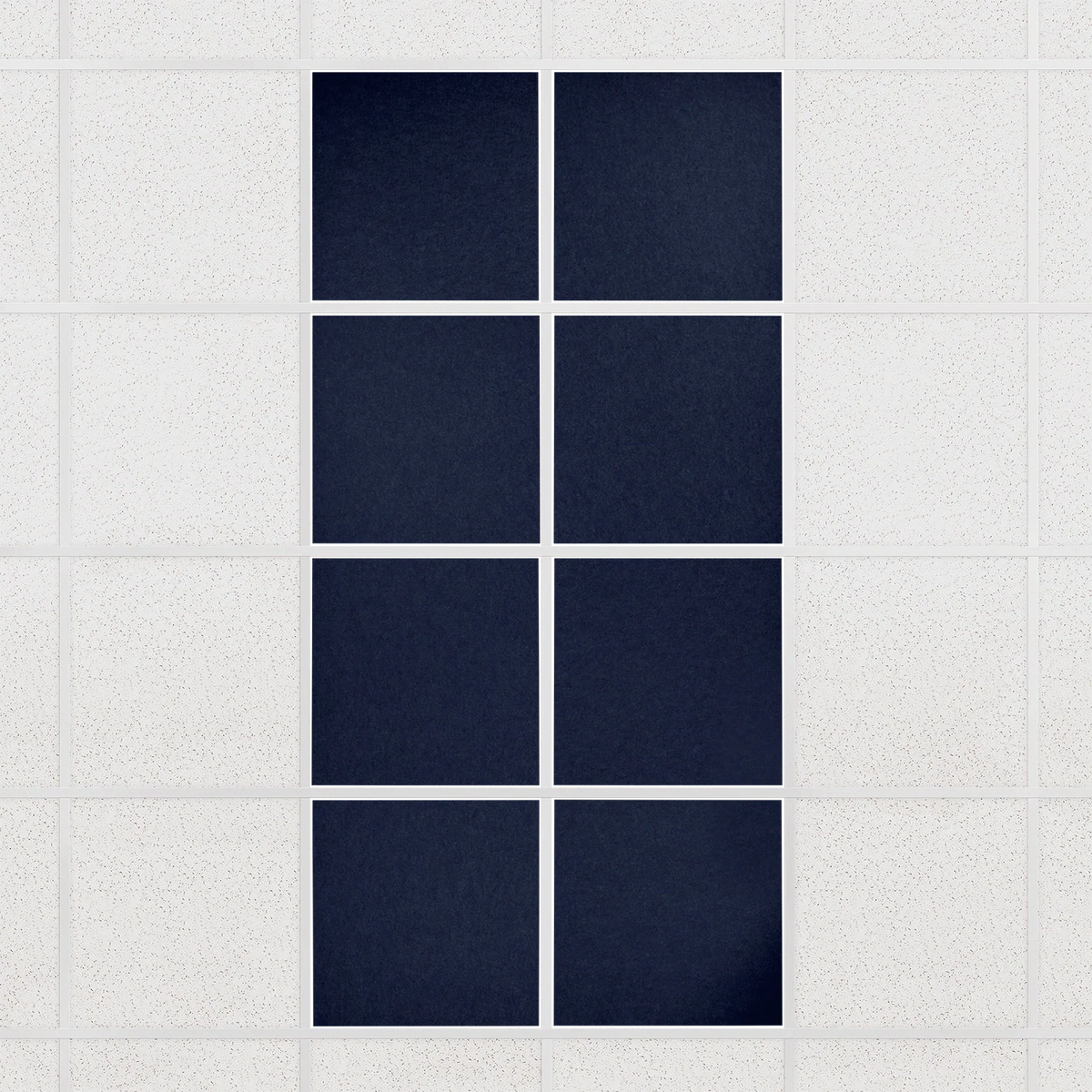 Colorblock felt drop ceiling tiles in solid Oxford, set of 8 in a 2 x 4 layout