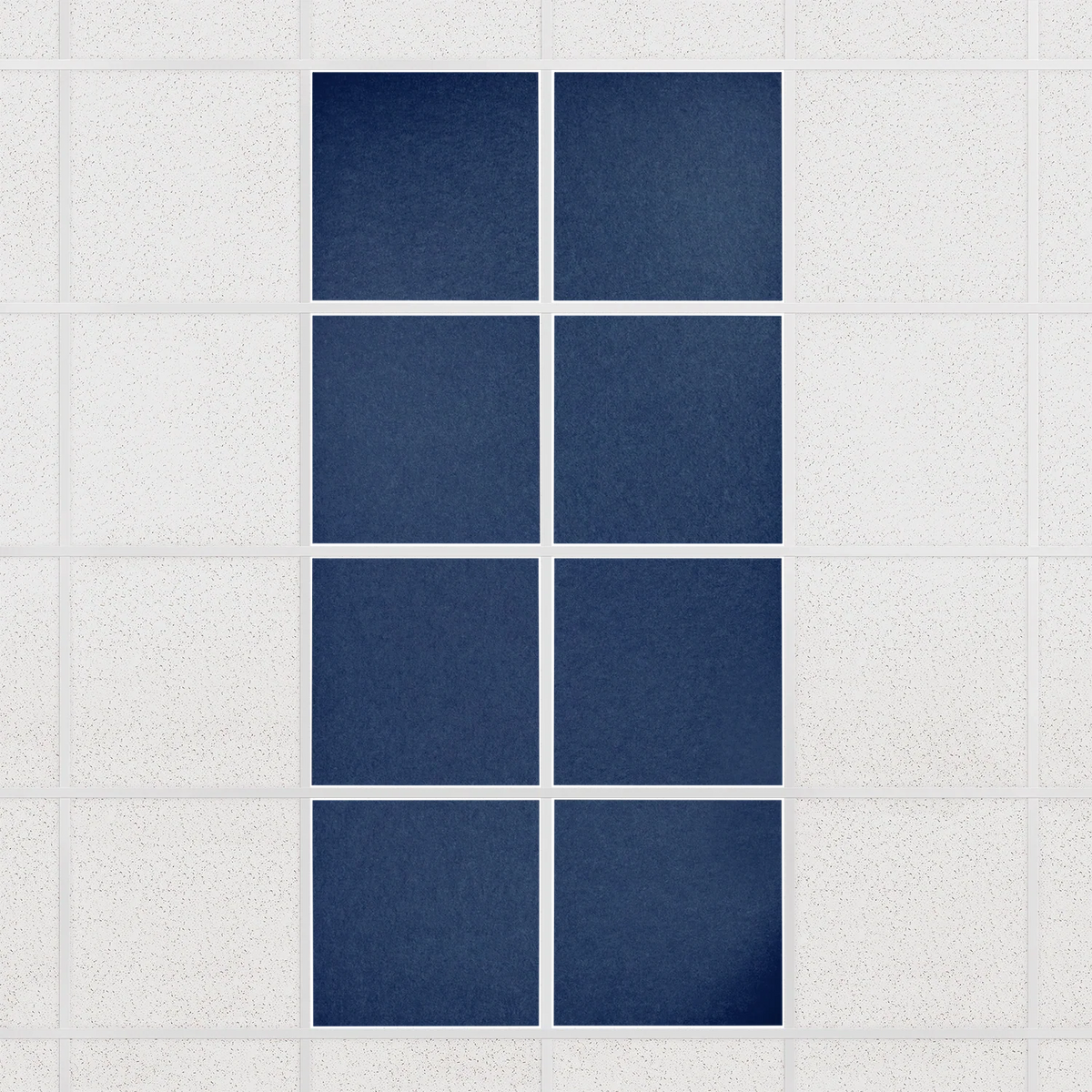 Colorblock felt drop ceiling tiles in solid Admiral, set of 8 in a 2 x 4 layout