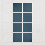 Colorblock felt drop ceiling tiles in solid Slate Blue, set of 8 in a 2 x 4 layout