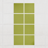 Colorblock felt drop ceiling tiles in solid Kiwi, set of 8 in a 2 x 4 layout