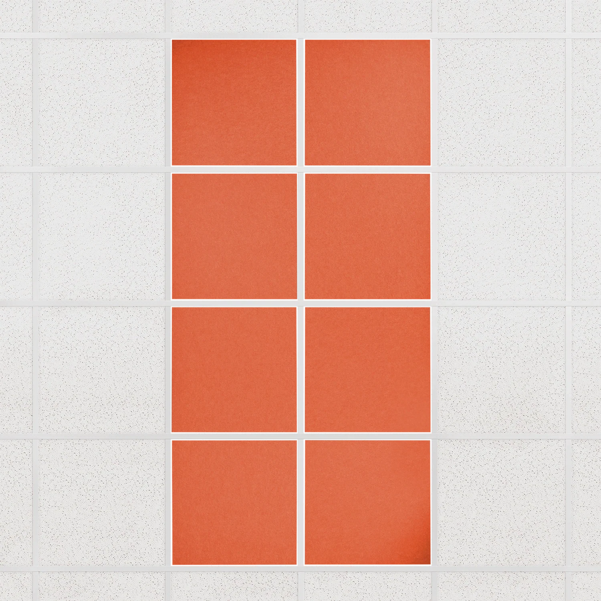 Colorblock felt drop ceiling tiles in solid Aries, set of 8 in a 2 x 4 layout