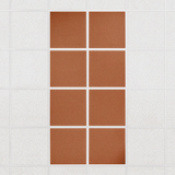 Colorblock felt drop ceiling tiles in solid Cinnamon, set of 8 in a 2 x 4 layout