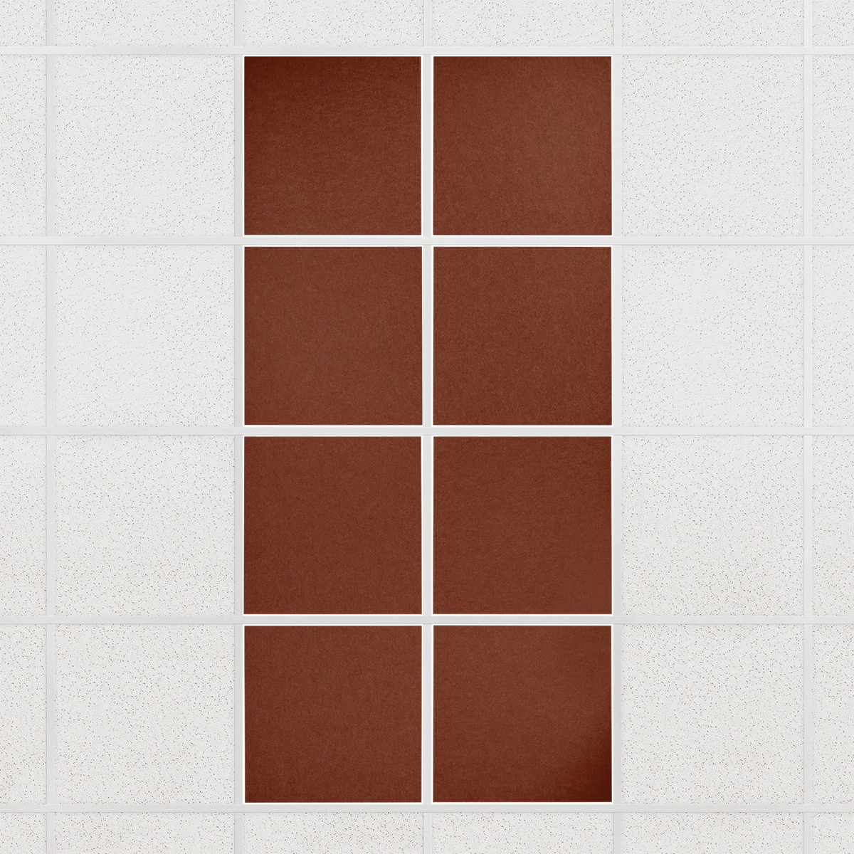 Colorblock felt drop ceiling tiles in solid Moab, set of 8 in a 2 x 4 layout