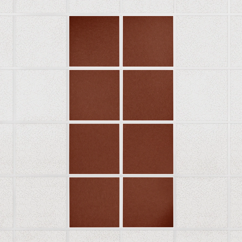 Colorblock felt drop ceiling tiles in solid Moab, set of 8 in a 2 x 4 layout
