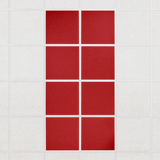 Colorblock felt drop ceiling tiles in solid Scarlet, set of 8 in a 2 x 4 layout