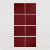Colorblock felt drop ceiling tiles in solid Crimson, set of 8 in a 2 x 4 layout