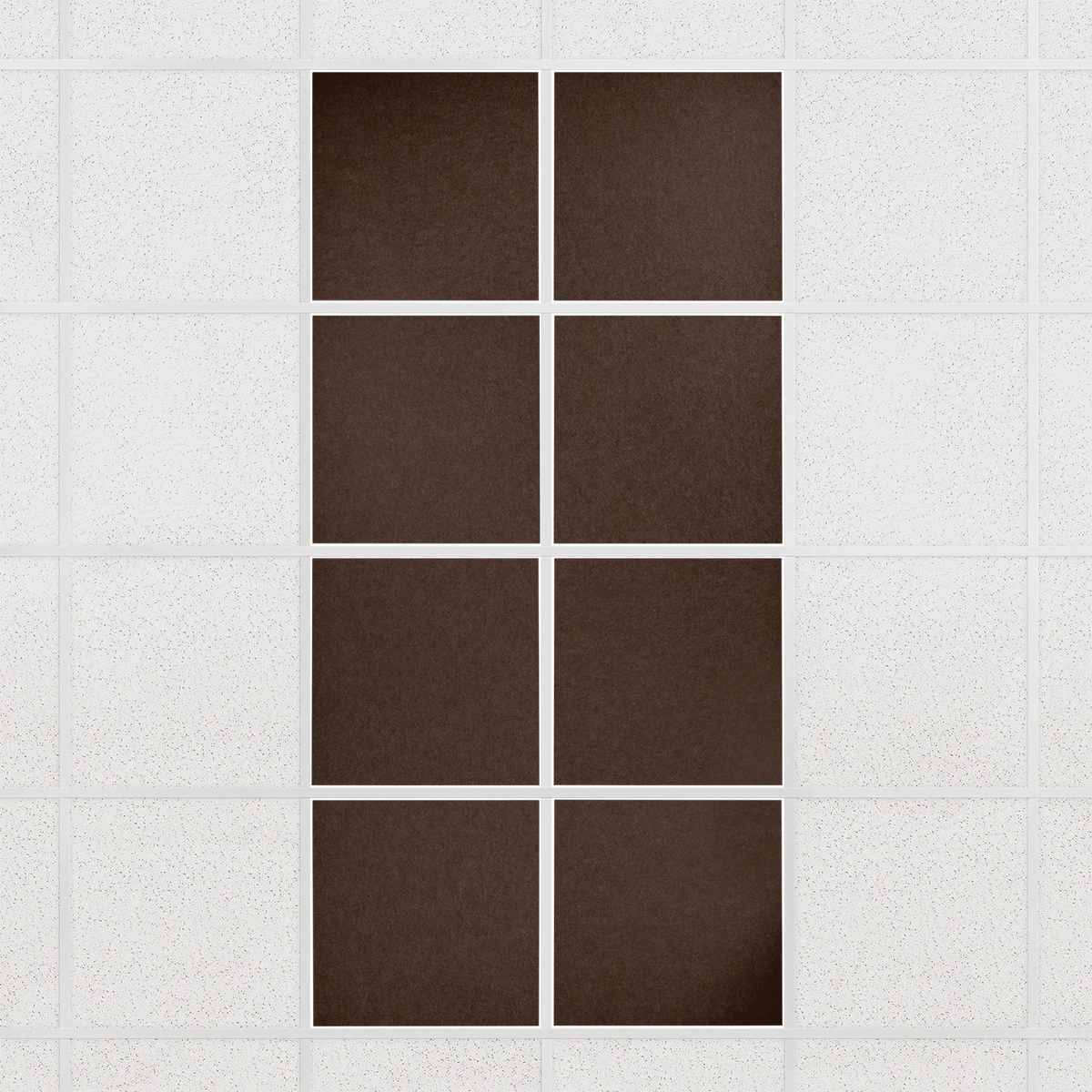 Colorblock felt drop ceiling tiles in solid Cocoa, set of 8 in a 2 x 4 layout