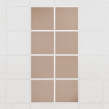 Colorblock felt drop ceiling tiles in solid Cashmere, set of 8 in a 2 x 4 layout