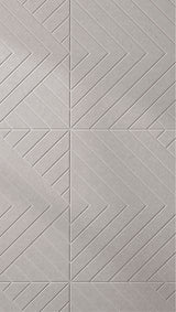 Gray felt sheet with engraved chevron and geometric pattern arranged in repeating diagonal sections.