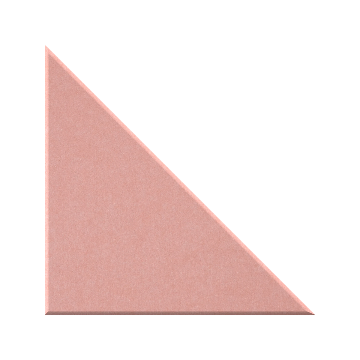 A single triangular wall art panel in a dusty rose pink color, shown against a solid white background.