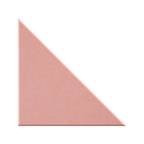 A single triangular wall art panel in a dusty rose pink color, shown against a solid white background.