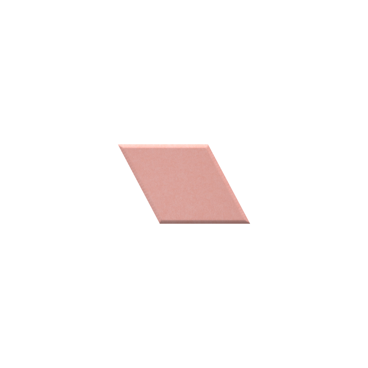 Light pink diamond with a white background