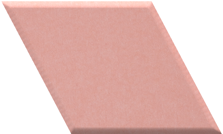 Dusty rose diamond-shaped tile with matte finish shown at an angle.