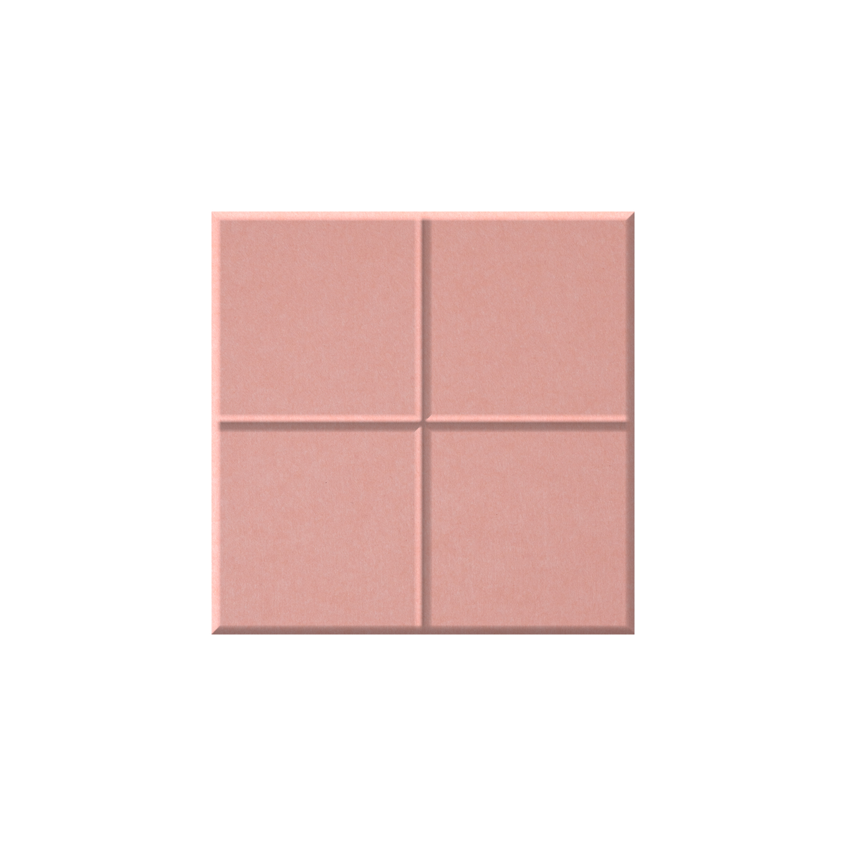 A square four-panel wall tile or textured panel in a dusty rose pink color, shown against a plain white background.