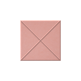 A square, dusty pink textured tile or panel with a geometric pattern of intersecting diagonals forming an X in the center, shown on a plain white background.