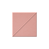 A square makeup compact or powder pan in a dusty rose pink shade, featuring a diagonal line design on the top-left corner, shown against a plain white background.