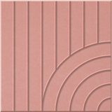 Coral 9mm Engraved Tangent felt sample with concentric quarter circle grooves
