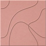 Coral 9mm Engraved Topo felt sample with flowing topographic line grooves