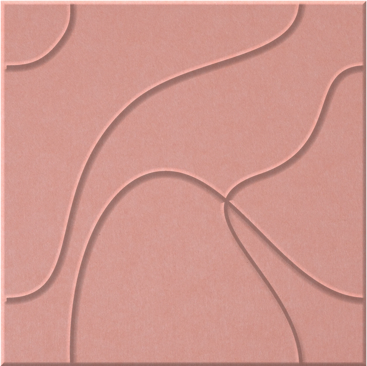 Coral 9mm Engraved Topo felt sample with flowing topographic line grooves