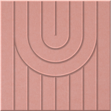 Coral 9mm Engraved Zen felt sample with nested arch grooves